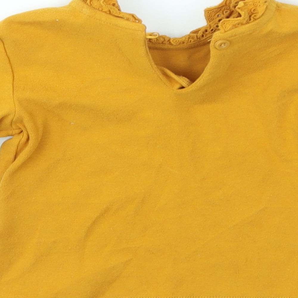 NEXT Girls Yellow   Basic T-Shirt Size 12-18 Months