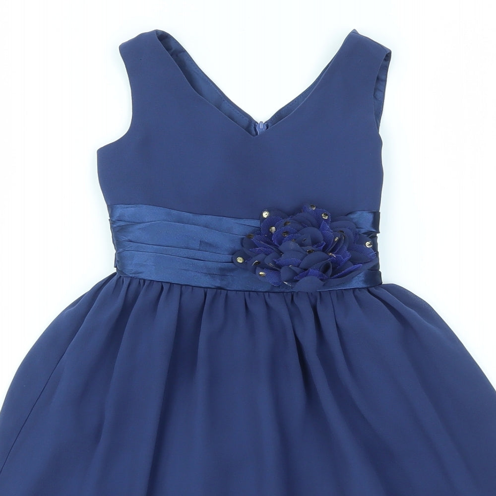 IEFIEL Girls Blue   Fit & Flare  Size 2 Years