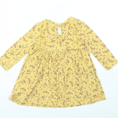 SO CUTE Girls Yellow Animal Print  Fit & Flare  Size 9-12 Months