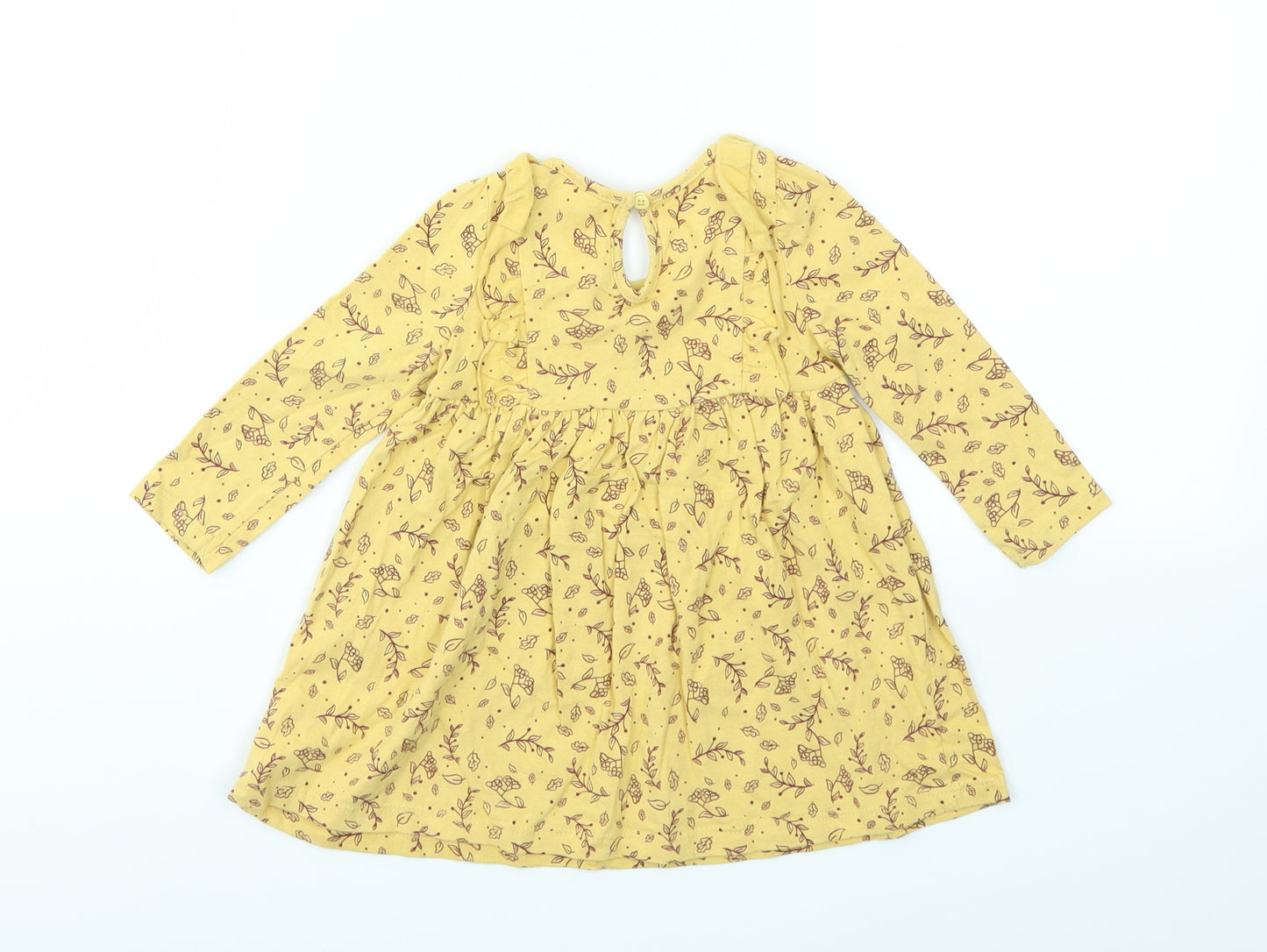 SO CUTE Girls Yellow Animal Print  Fit & Flare  Size 9-12 Months