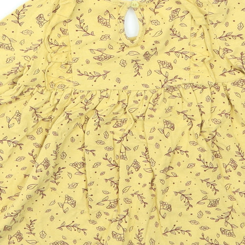 SO CUTE Girls Yellow Animal Print  Fit & Flare  Size 9-12 Months