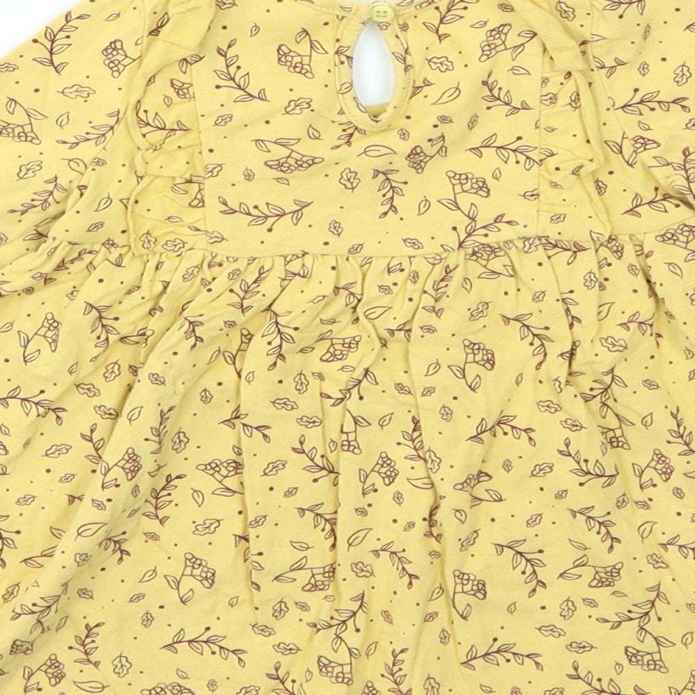 SO CUTE Girls Yellow Animal Print  Fit & Flare  Size 9-12 Months