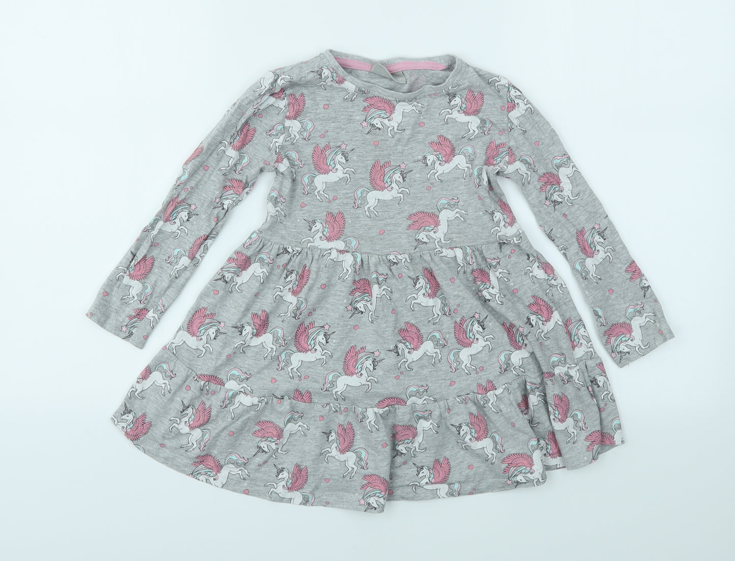 Matalan Girls Grey Argyle/Diamond  Fit & Flare  Size 5 Years
