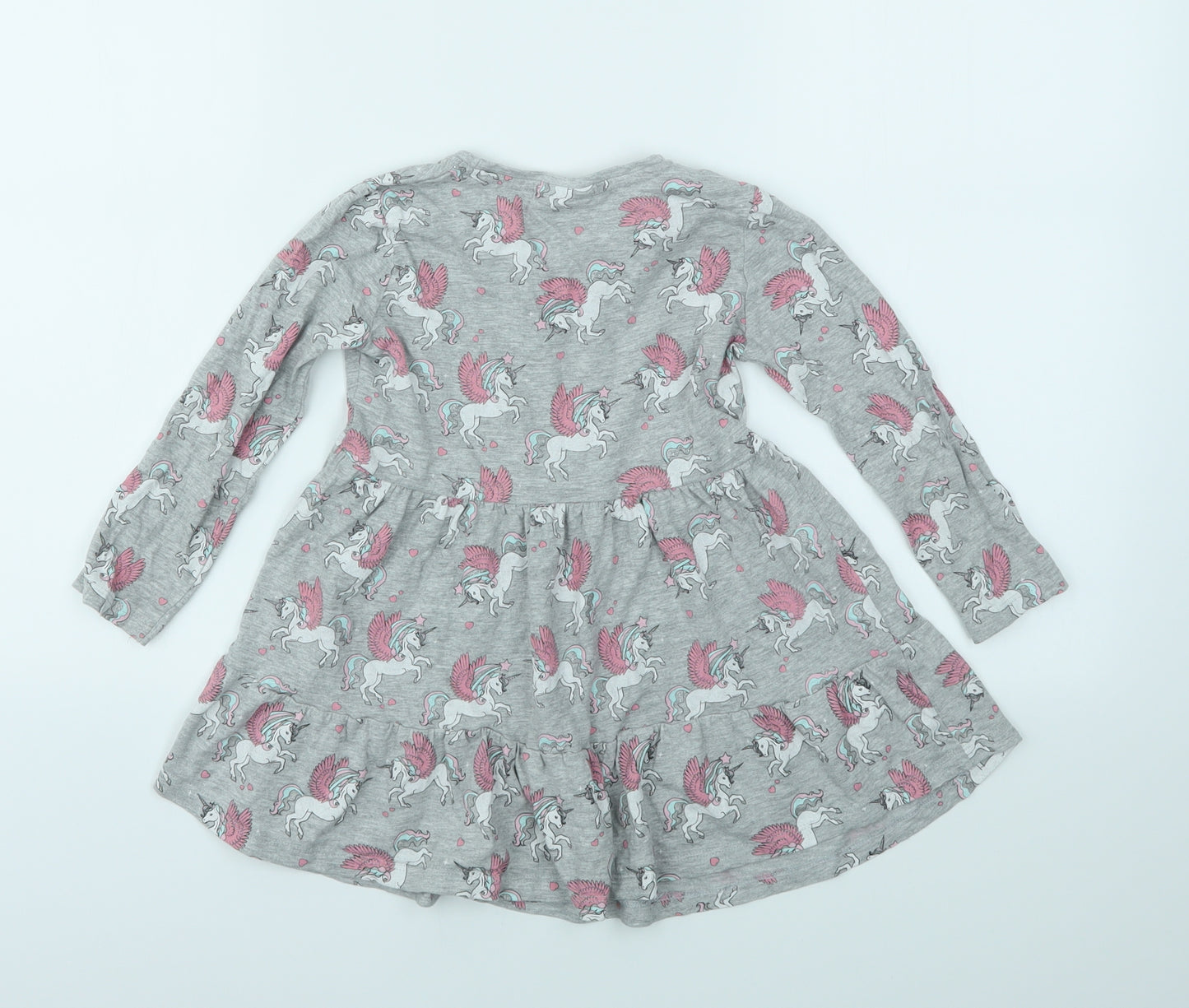 Matalan Girls Grey Argyle/Diamond  Fit & Flare  Size 5 Years