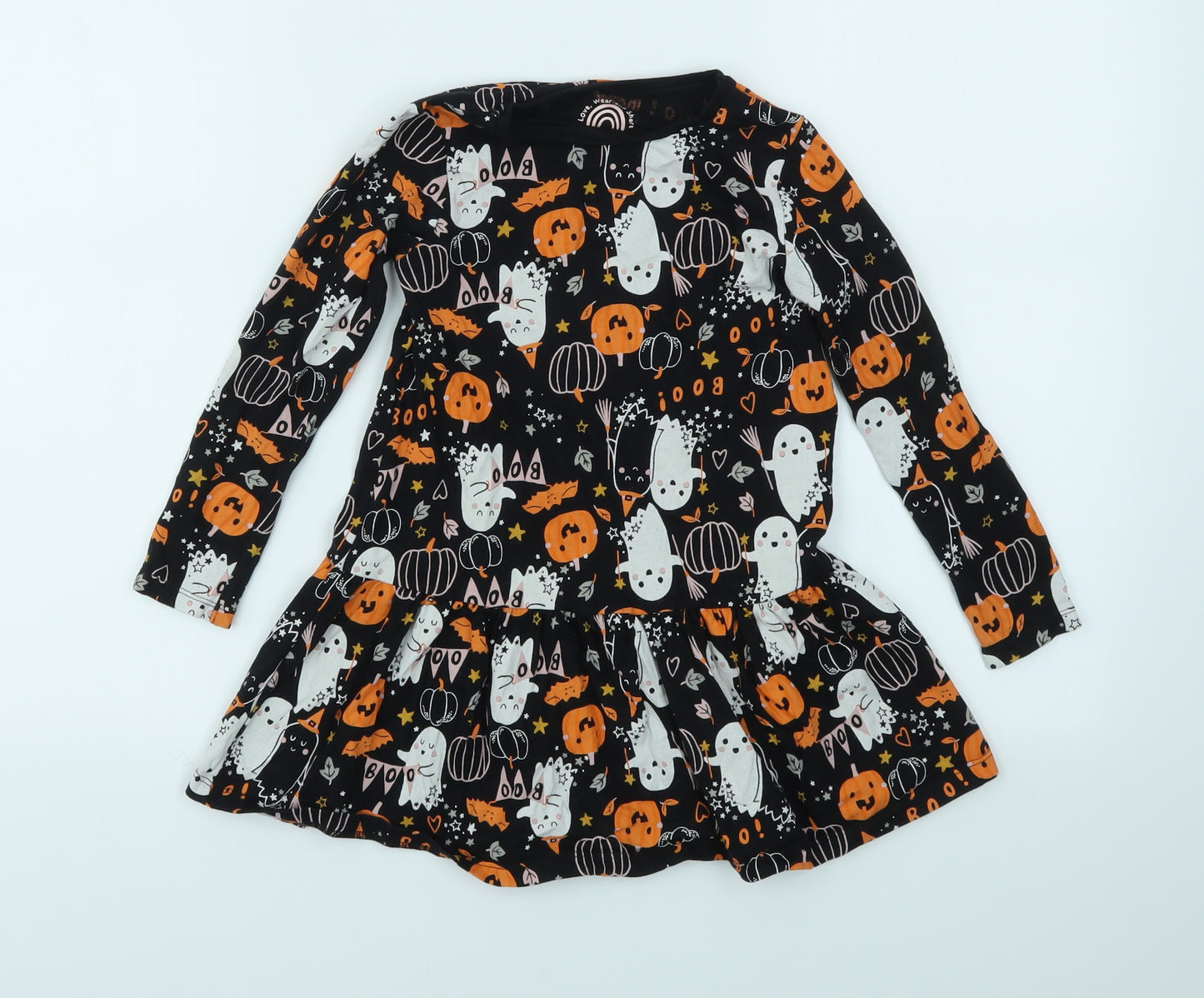 F&F Girls Multicoloured Geometric  Fit & Flare  Size 5-6 Years