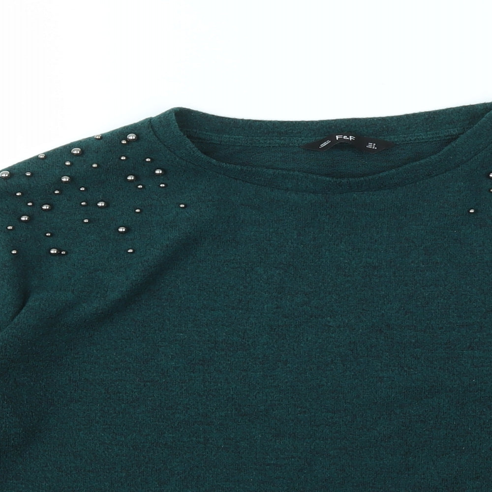 F&F Womens Green   Pullover Jumper Size 8