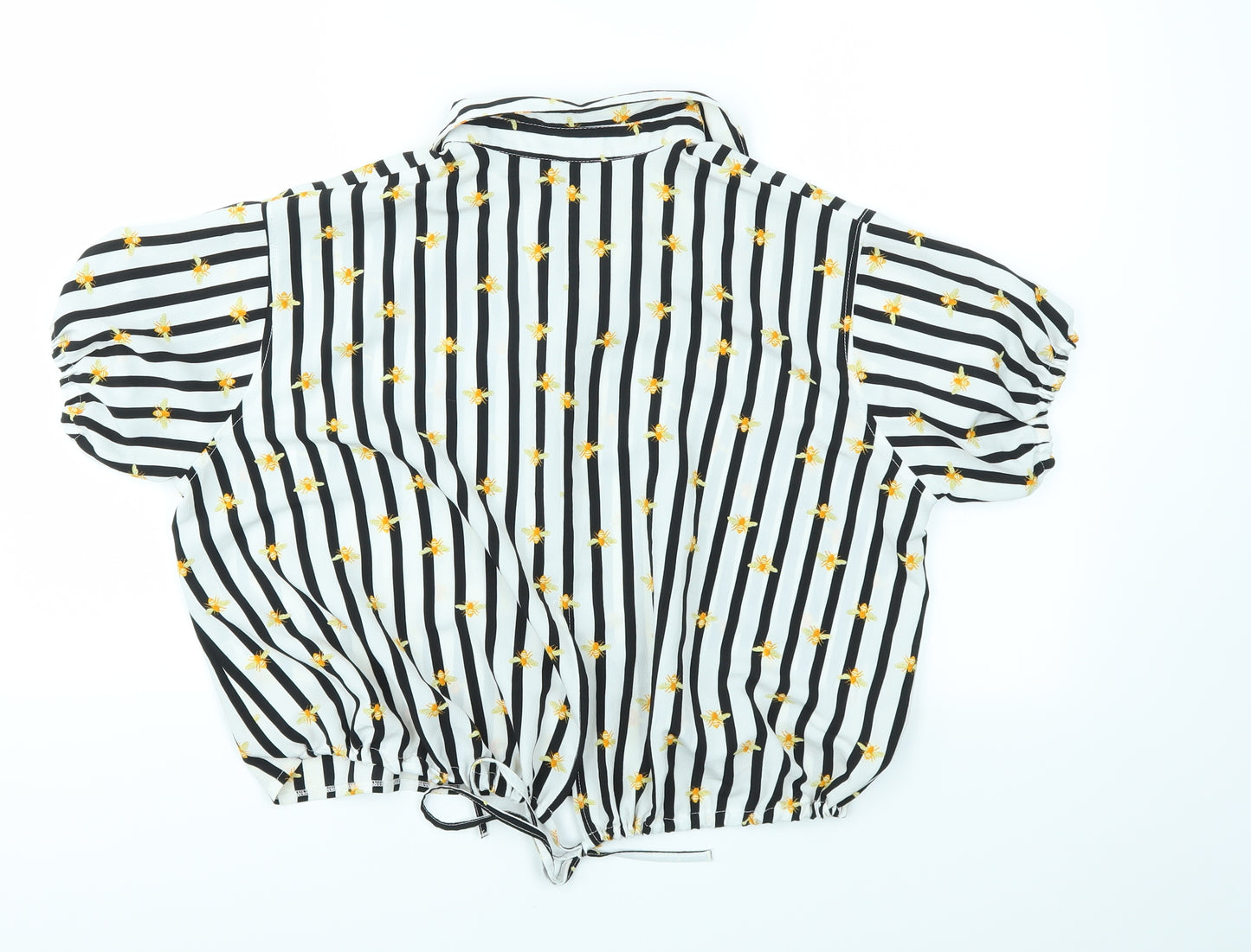 TOPSHOP  Womens Ivory Striped  Basic Blouse Size 10
