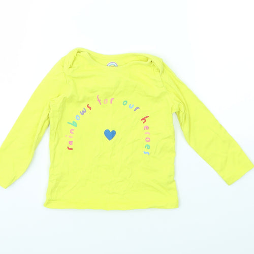 F&F Girls Yellow   Basic T-Shirt Size 9-12 Months