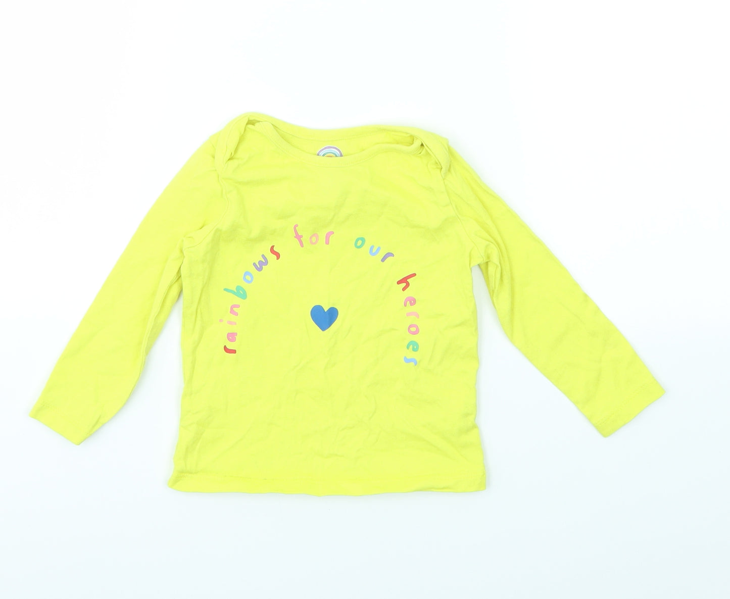 F&F Girls Yellow   Basic T-Shirt Size 9-12 Months