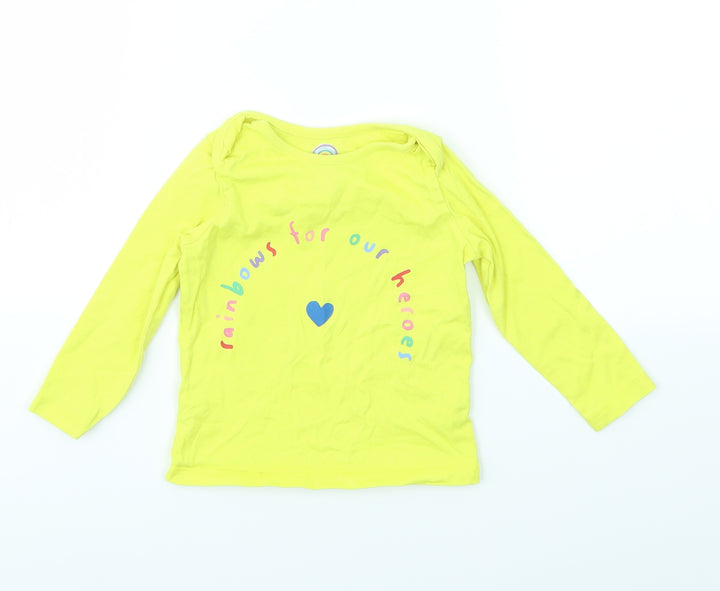 F&F Girls Yellow   Basic T-Shirt Size 9-12 Months