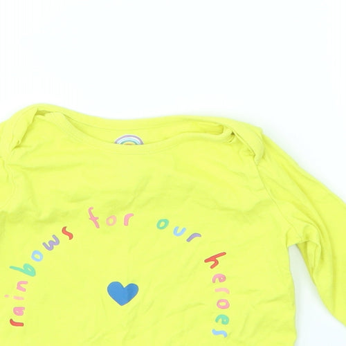 F&F Girls Yellow   Basic T-Shirt Size 9-12 Months