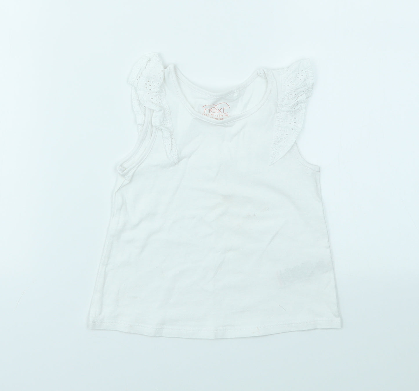 NEXT Girls White   Basic T-Shirt Size 2-3 Years