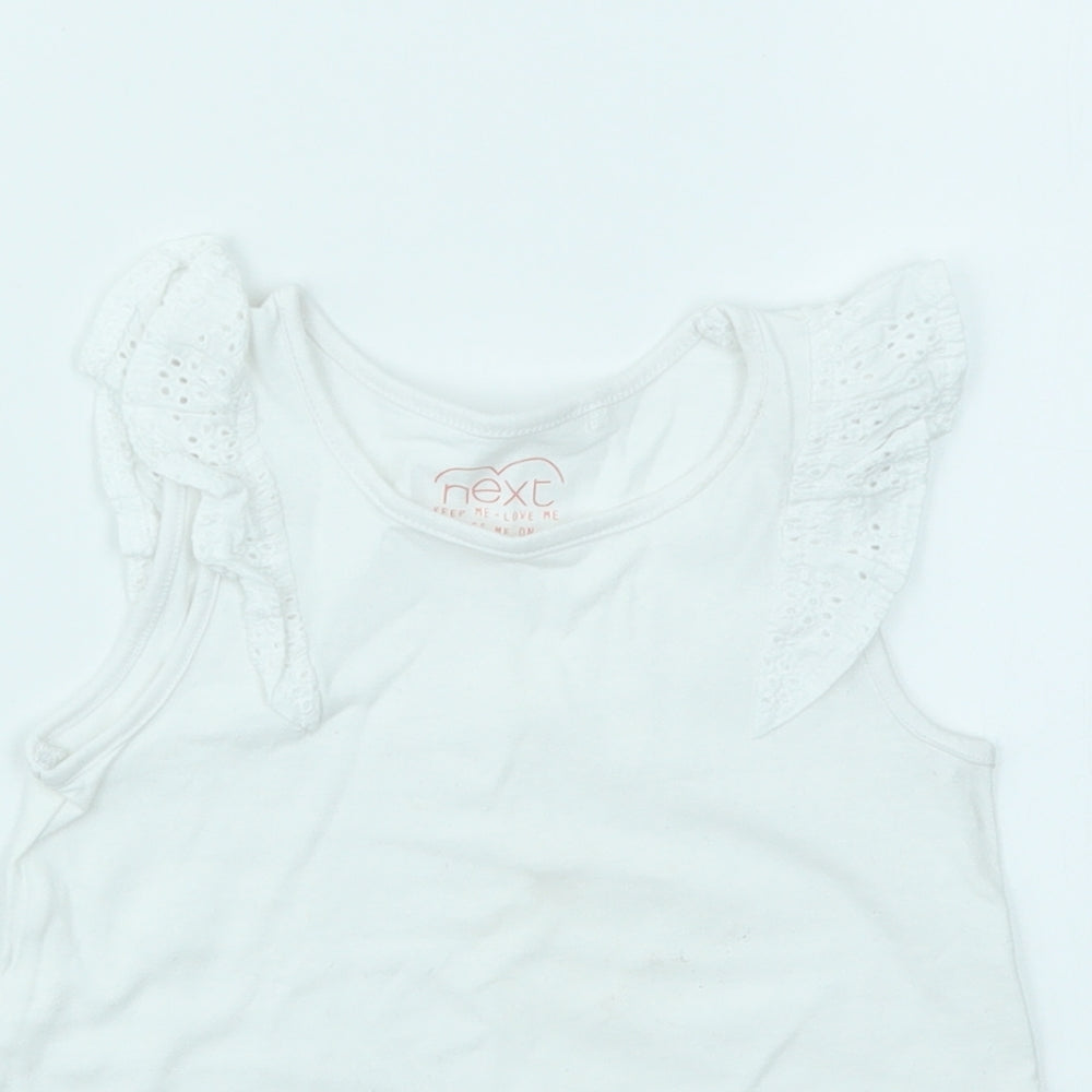 NEXT Girls White   Basic T-Shirt Size 2-3 Years