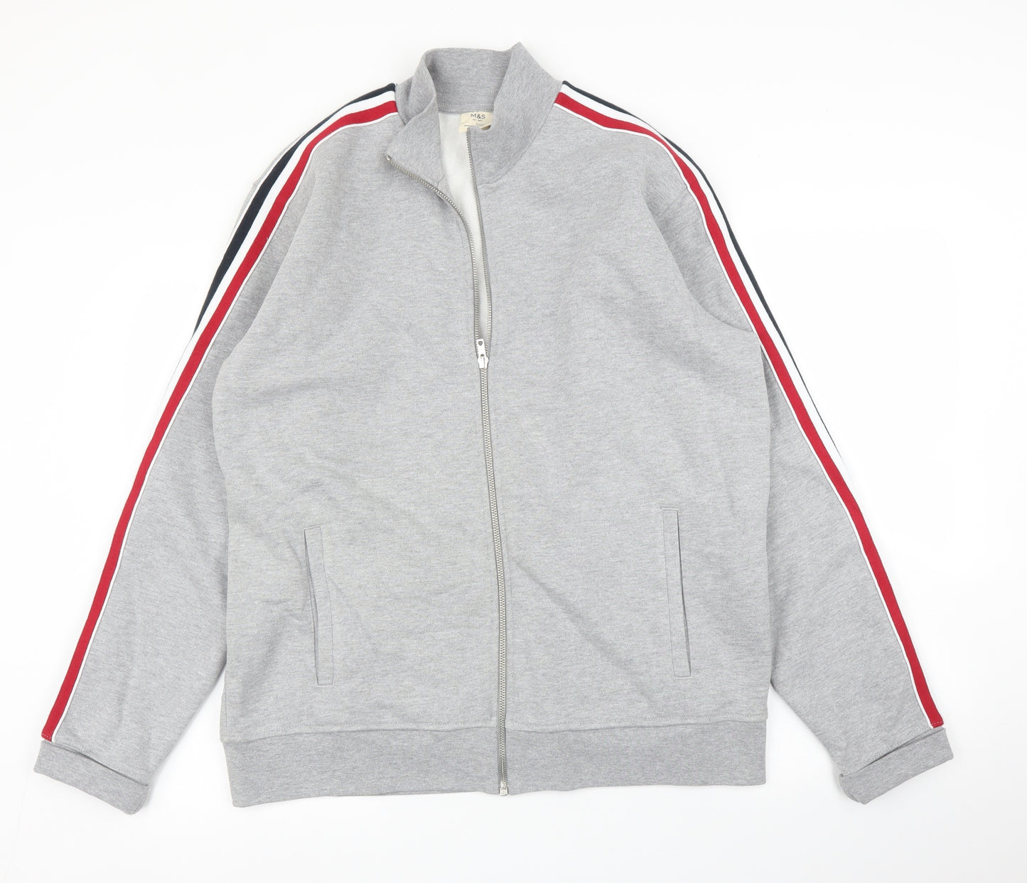M&S Mens Grey   Full Zip Jumper Size L