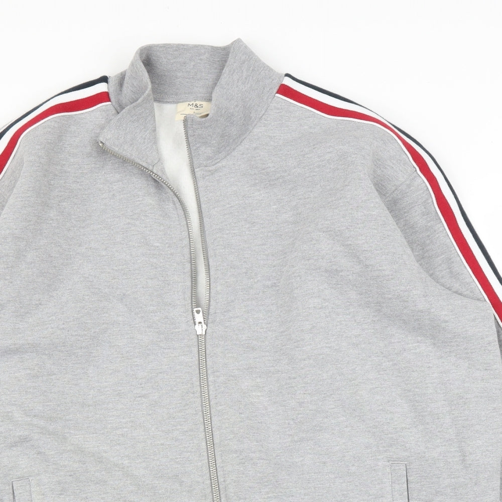 M&S Mens Grey   Full Zip Jumper Size L