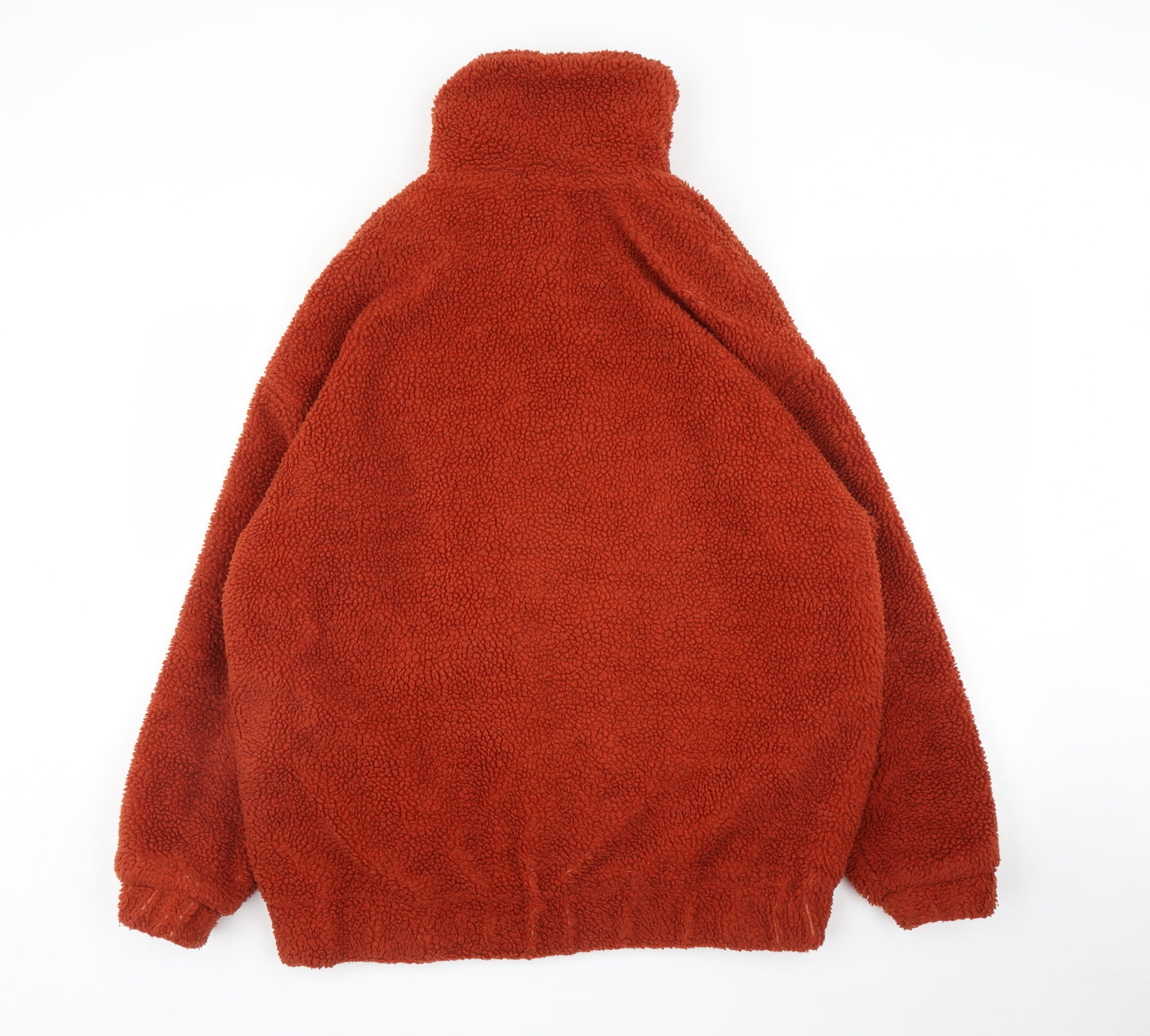 New Look Womens Orange  Fleece Overcoat Coatigan Size 12