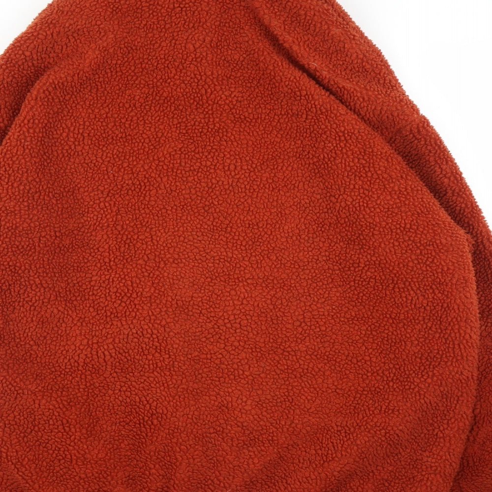 New Look Womens Orange  Fleece Overcoat Coatigan Size 12