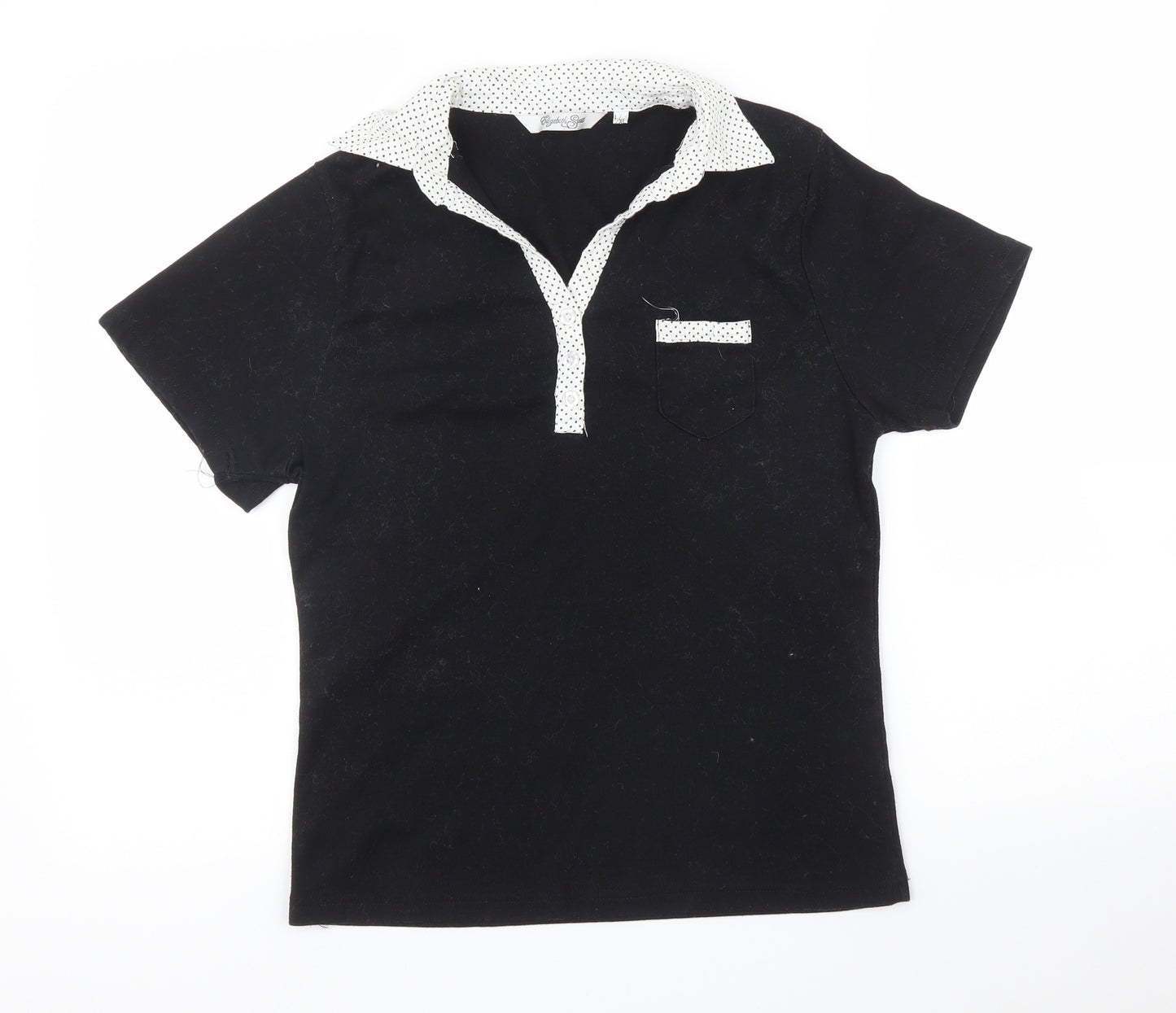 Elizabeth Scott Womens Black   Basic T-Shirt Size L