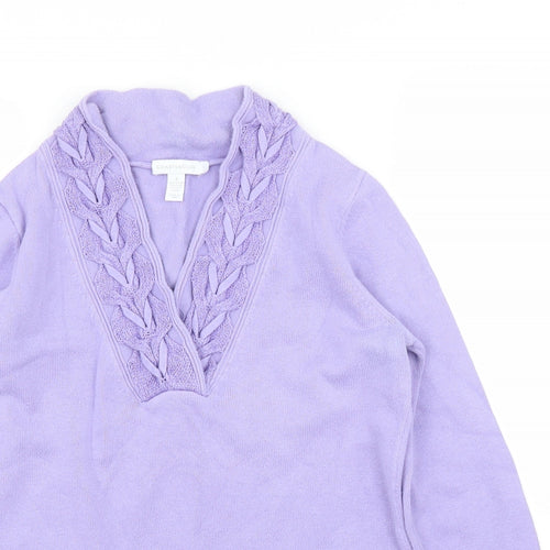 Charter Club Womens Purple   Pullover Jumper Size S