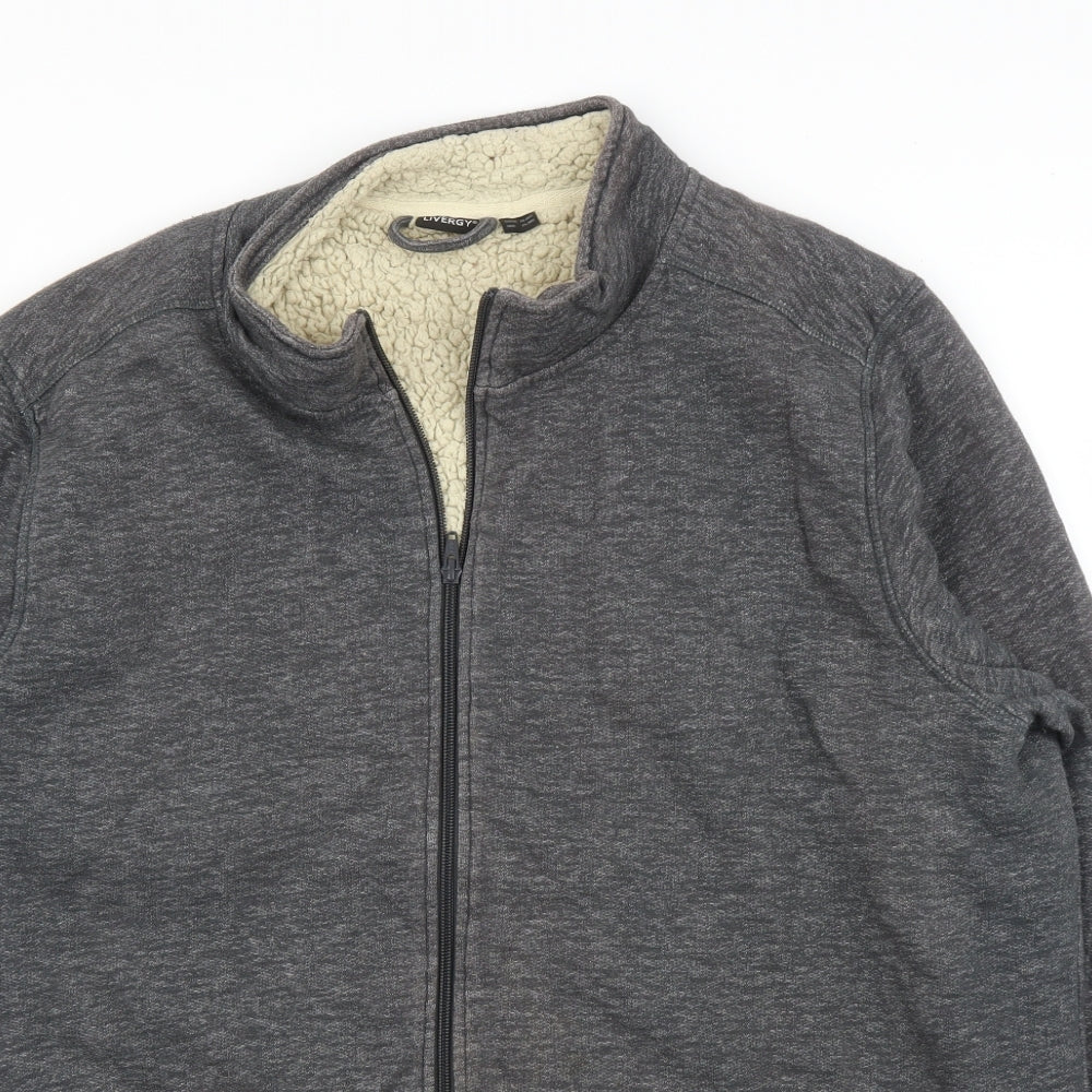 Livergy Mens Grey   Full Zip Jumper Size 2XL
