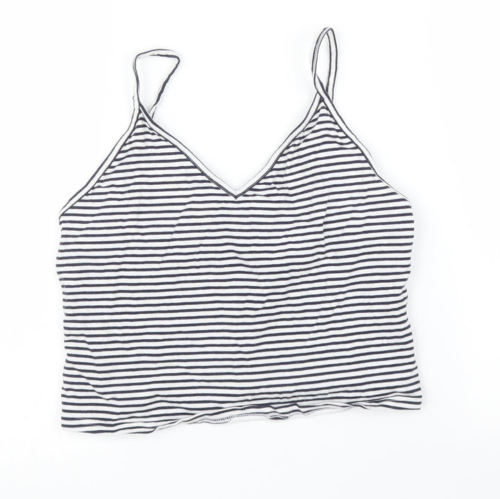 New Look Womens White Striped Camisole Blouse Size 14