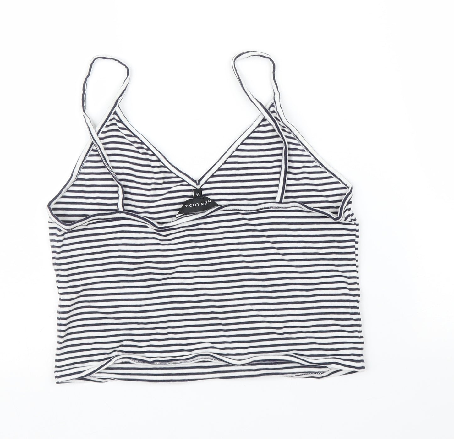 New Look Womens White Striped  Camisole Blouse Size 14