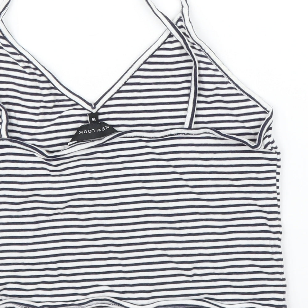 New Look Womens White Striped  Camisole Blouse Size 14