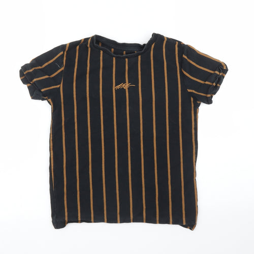 NEXT Boys Black Striped  Basic T-Shirt Size 8 Years