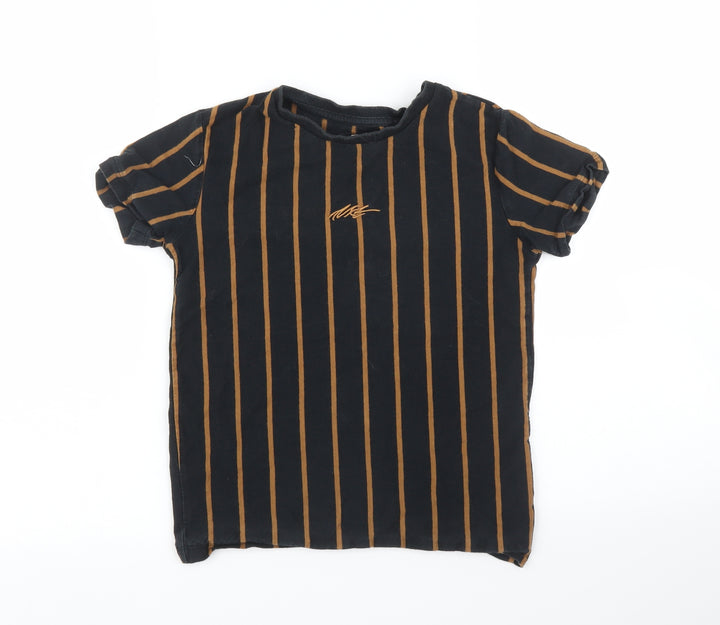 NEXT Boys Black Striped Basic T-Shirt Size 8 Years