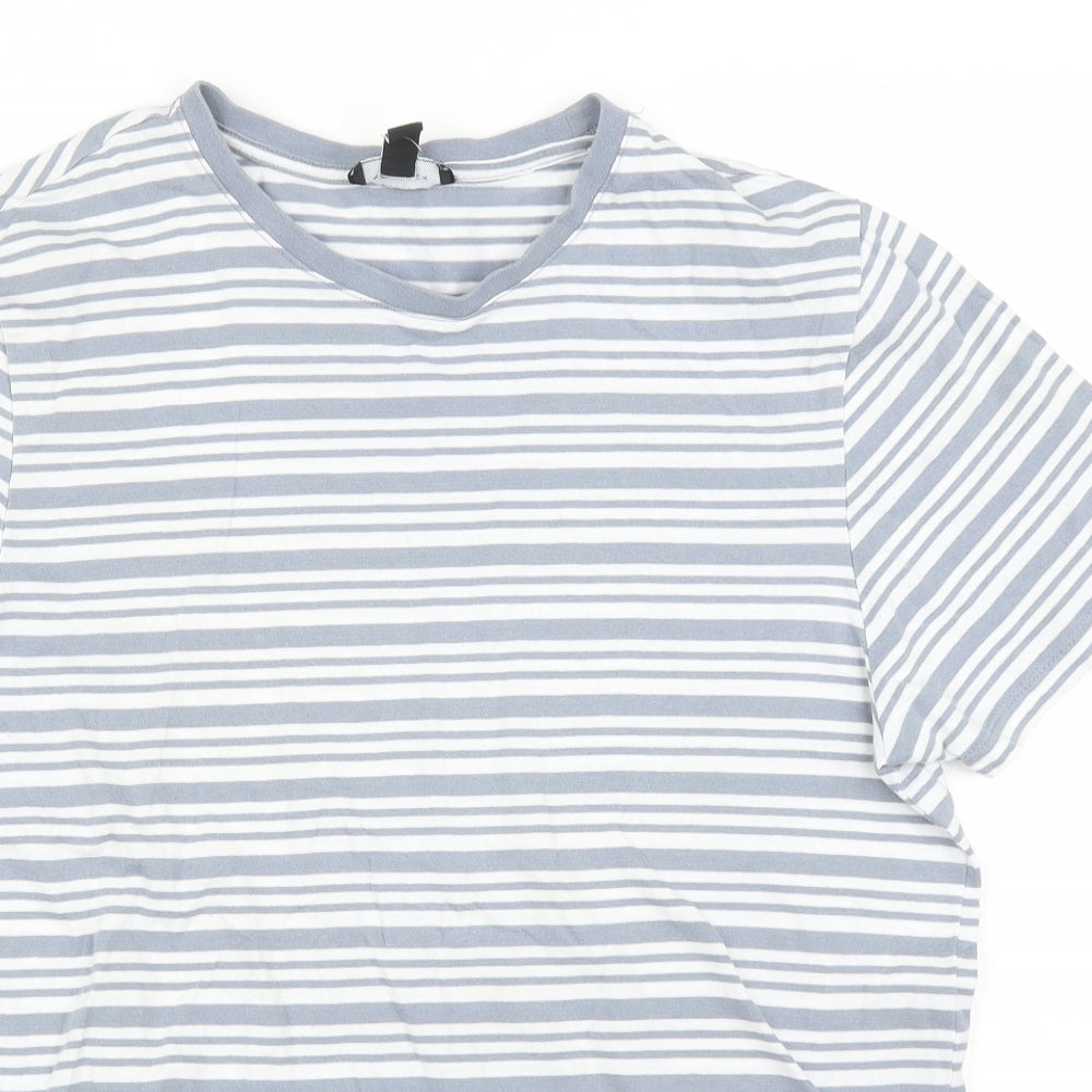New Look Mens Blue Striped   T-Shirt Size M