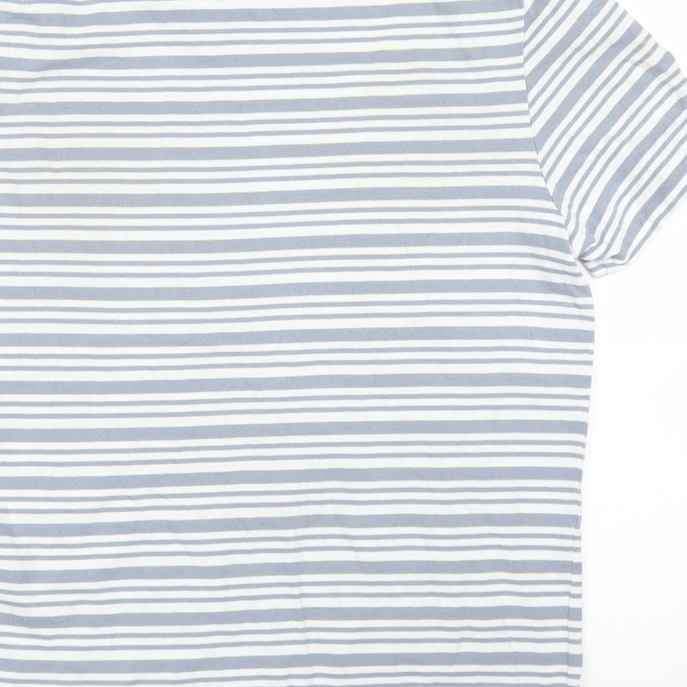 New Look Mens Blue Striped   T-Shirt Size M