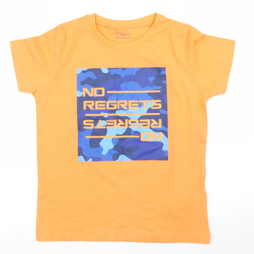 Primark Boys Orange   Basic T-Shirt Size 7 Years
