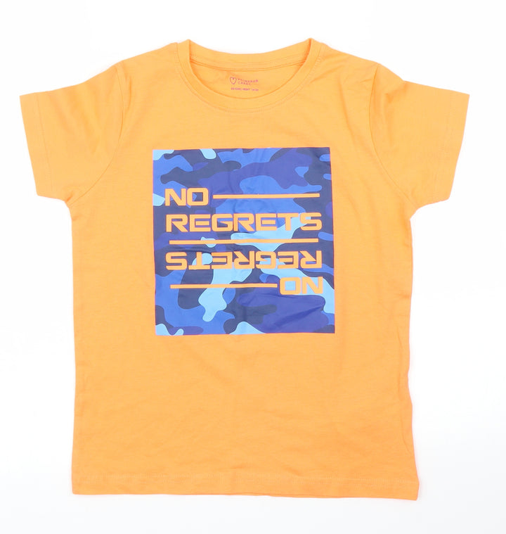 Primark Boys Orange   Basic T-Shirt Size 7 Years