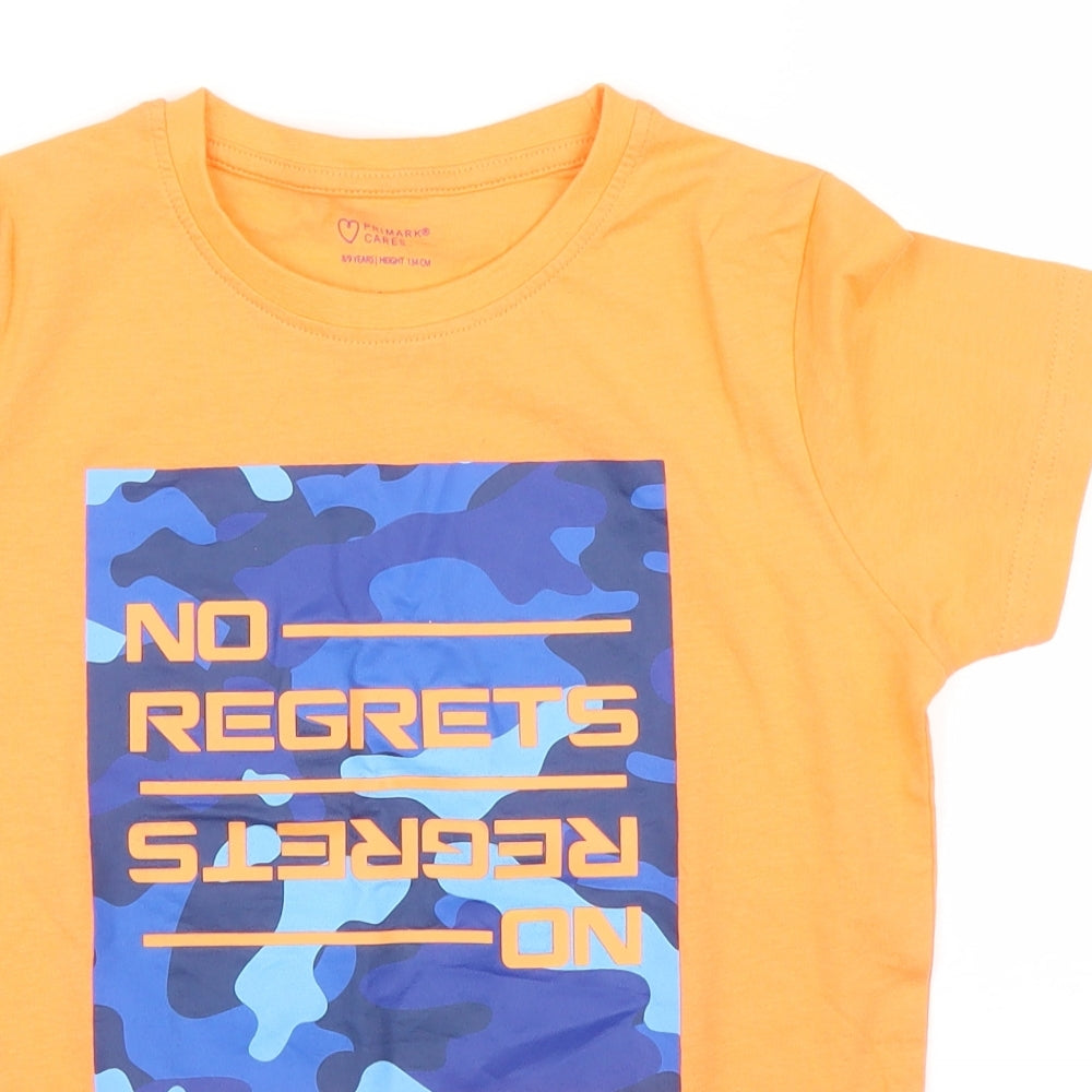 Primark Boys Orange   Basic T-Shirt Size 7 Years