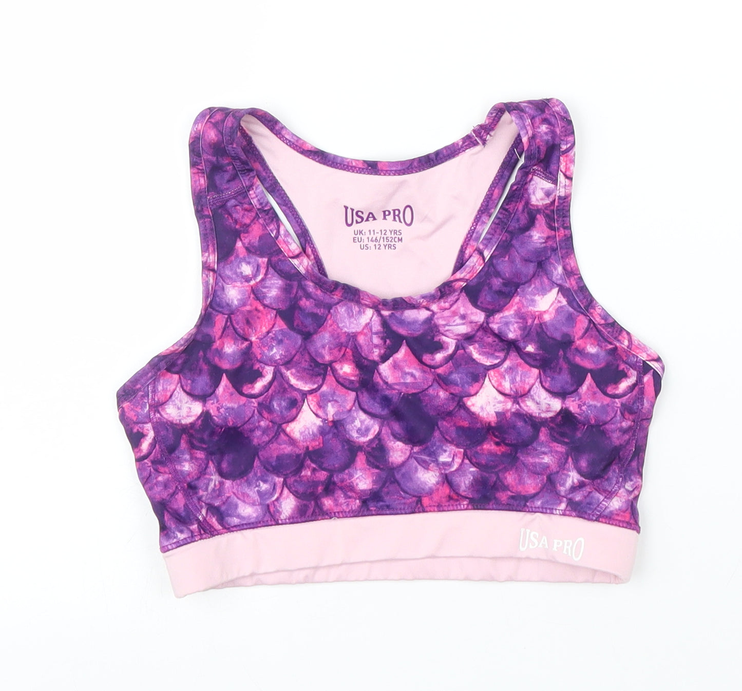 USA Pro Girls Purple   Cropped Tank Size 11 Years