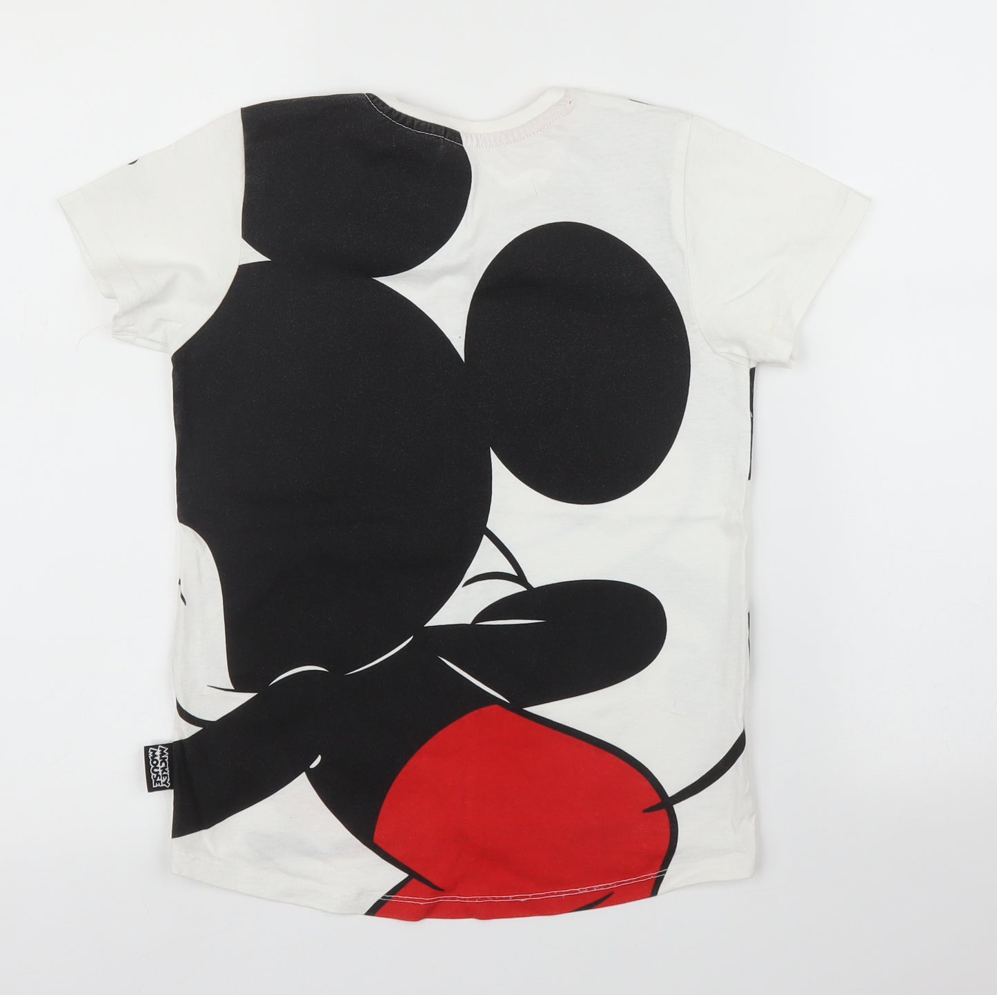 Primark Girls White   Basic T-Shirt Size 7 Years  - Mickey Mouse