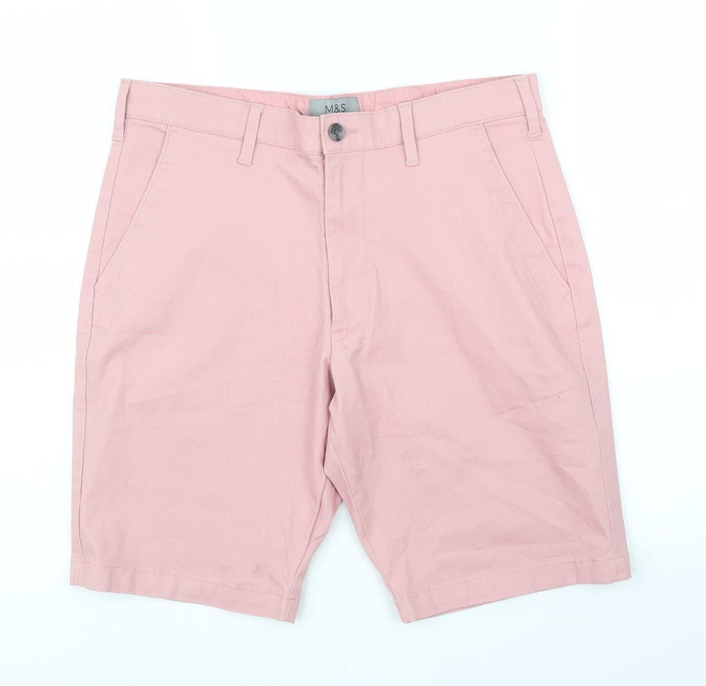 M&S Mens Pink   Bermuda Shorts Size 30 in