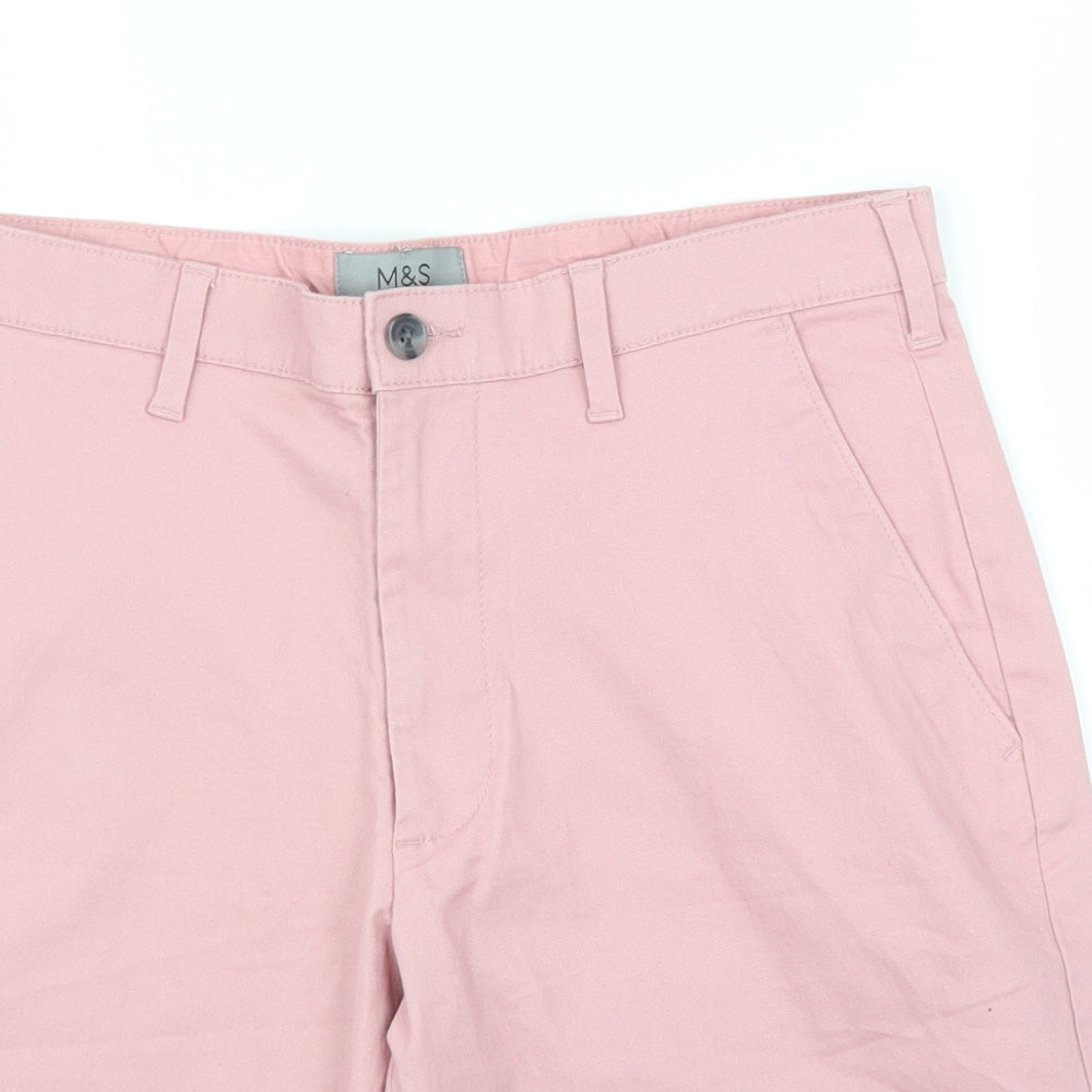 M&S Mens Pink   Bermuda Shorts Size 30 in