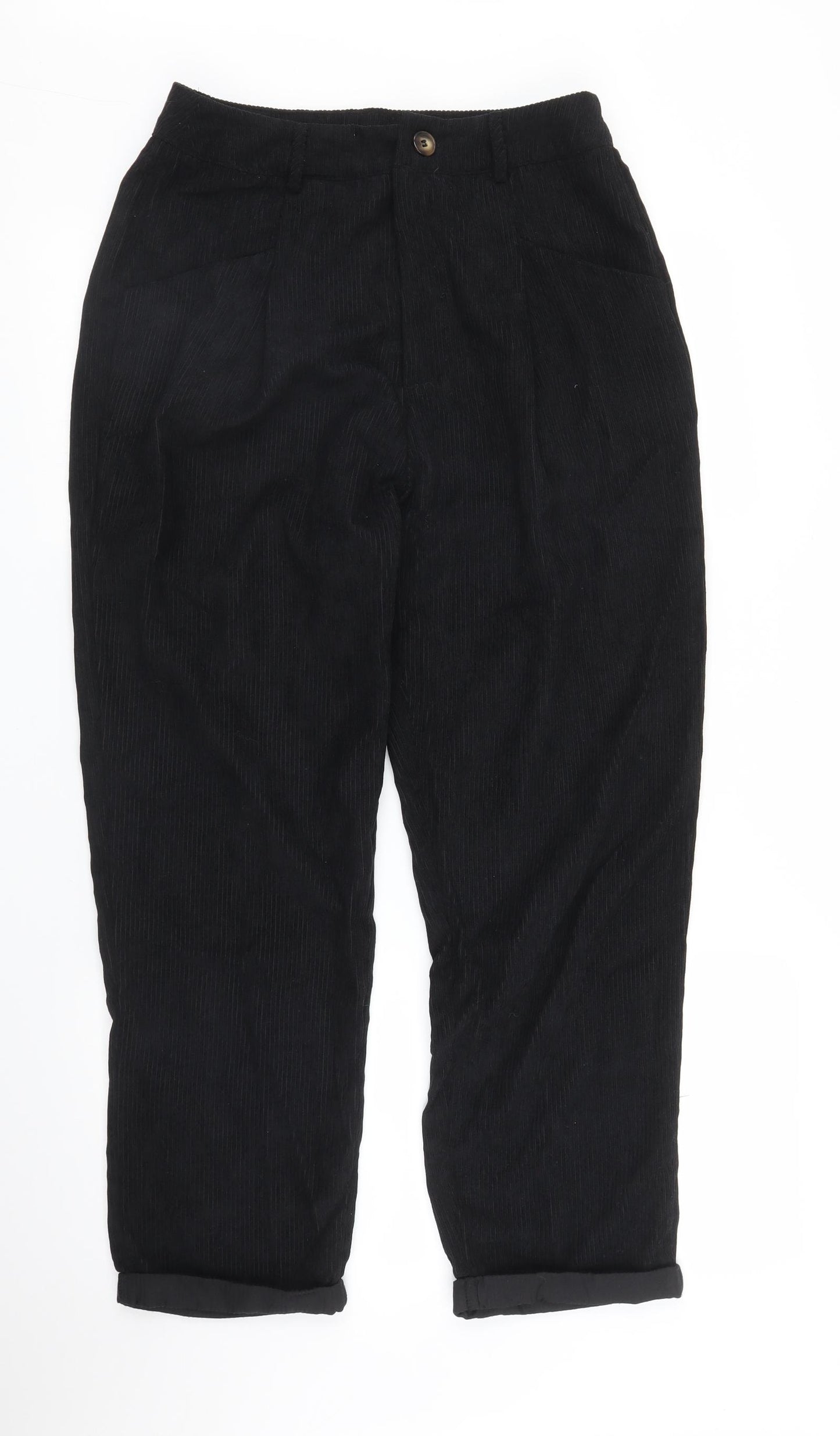 SheIn Womens Black  Corduroy Mom Jeans Size M L26 in