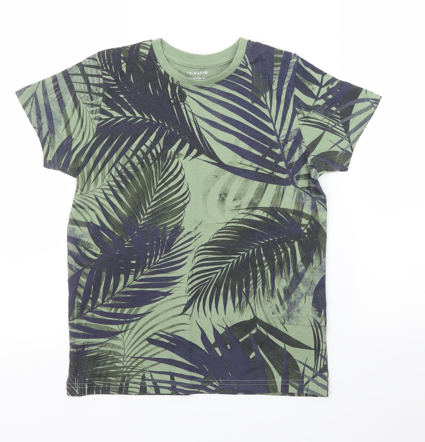 Primark Boys Green Floral  Basic T-Shirt Size 8 Years