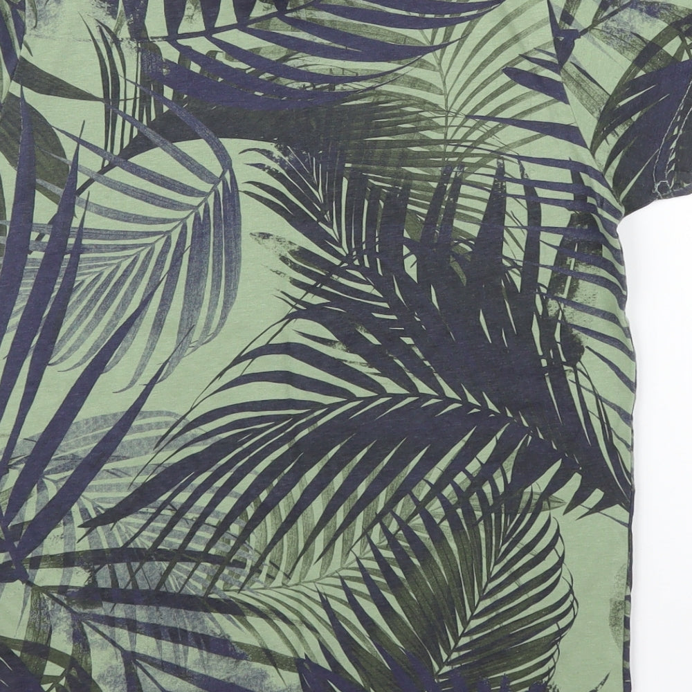 Primark Boys Green Floral  Basic T-Shirt Size 8 Years