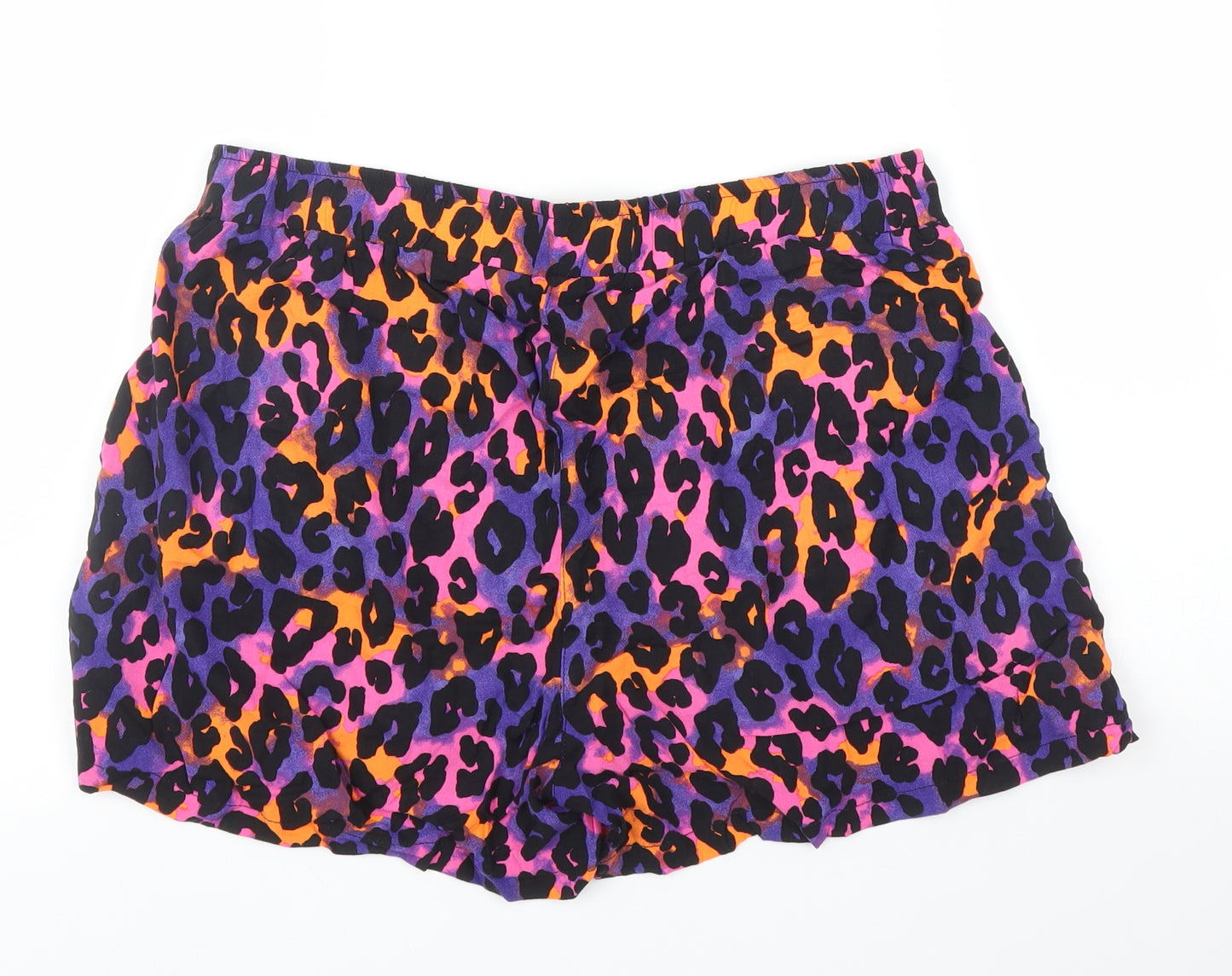 George Womens Purple Animal Print  Sweat Shorts Size 10 - Leopard print
