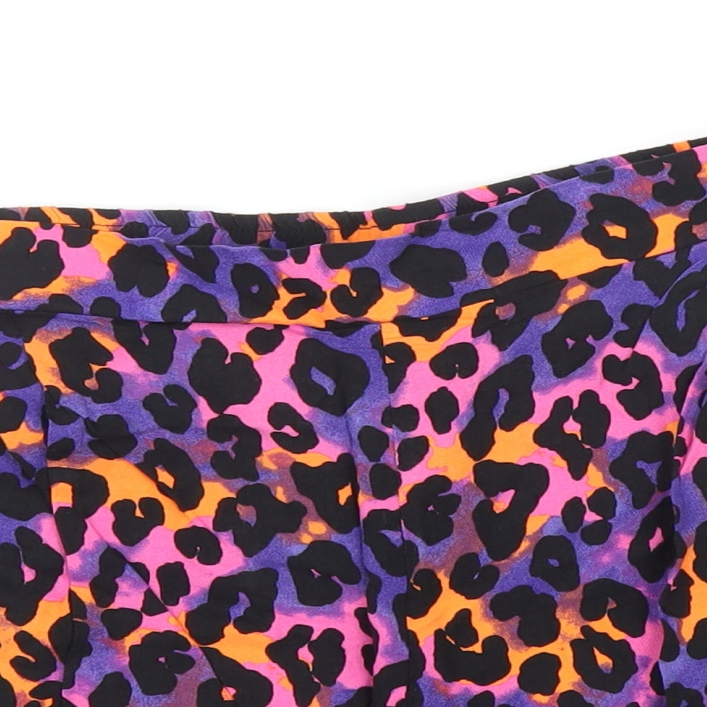George Womens Purple Animal Print  Sweat Shorts Size 10 - Leopard print