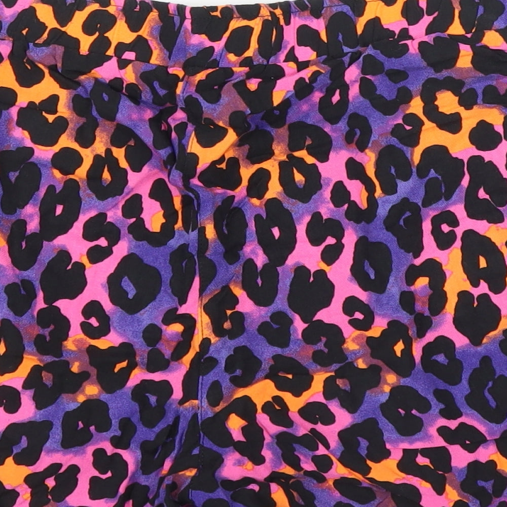 George Womens Purple Animal Print  Sweat Shorts Size 10 - Leopard print