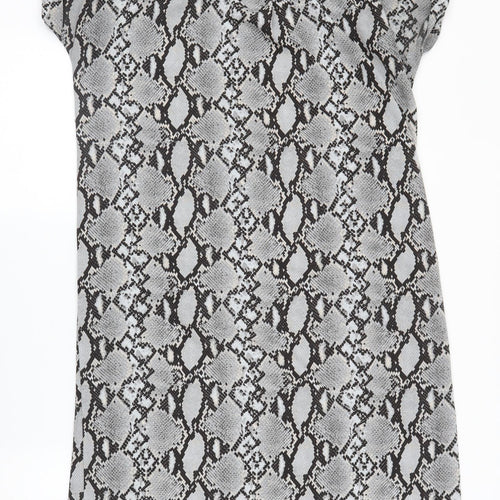 New Look Womens Grey Striped  Shirt Dress  Size 12  - Snake print