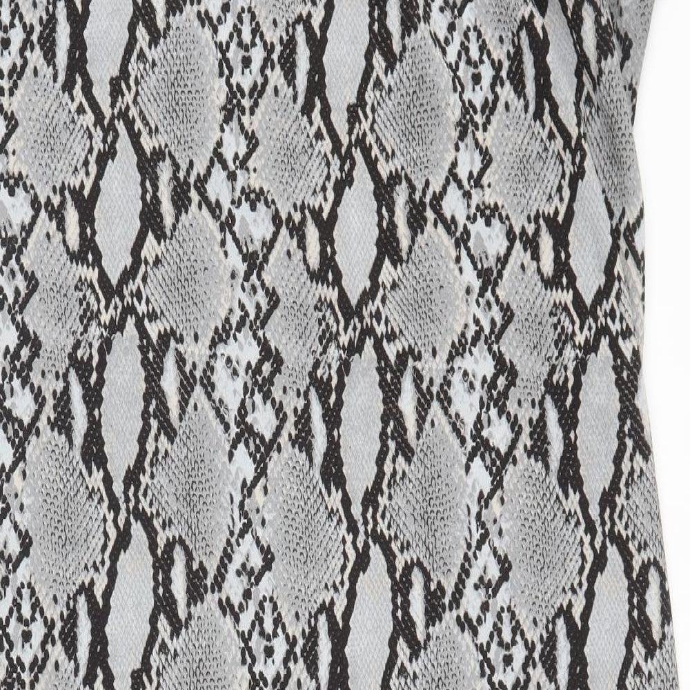 New Look Womens Grey Striped  Shirt Dress  Size 12  - Snake print