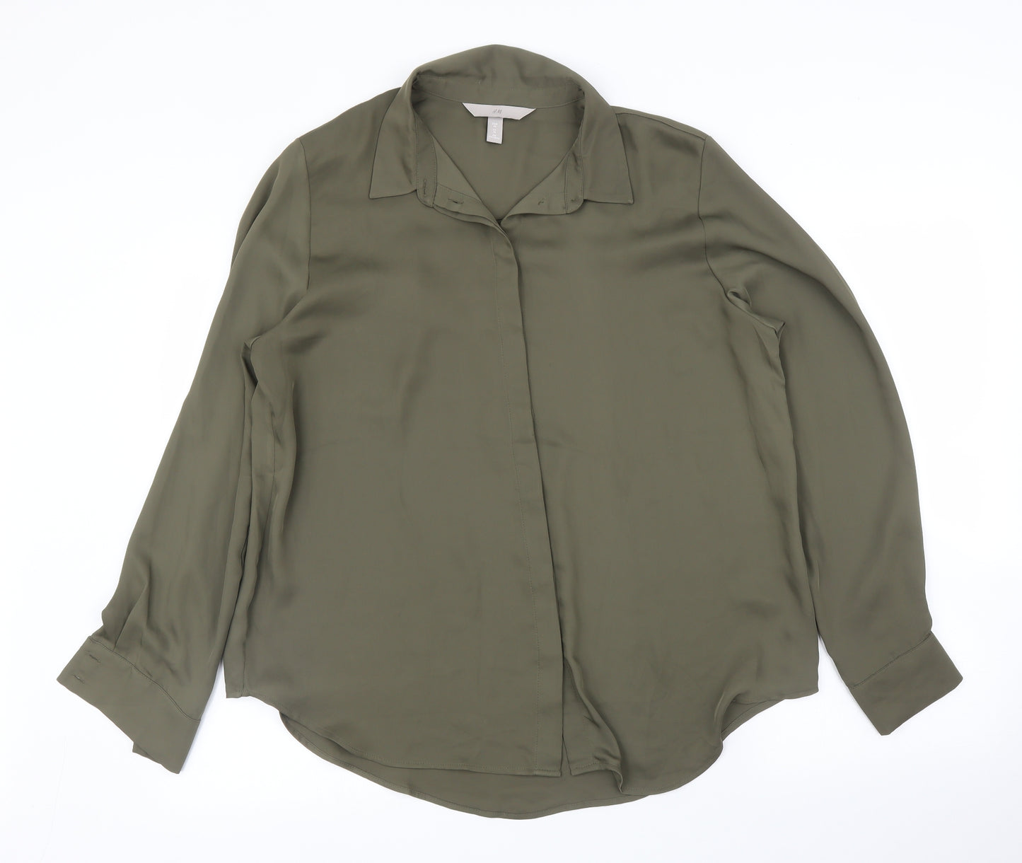 H&M Womens Green   Basic Blouse Size 16
