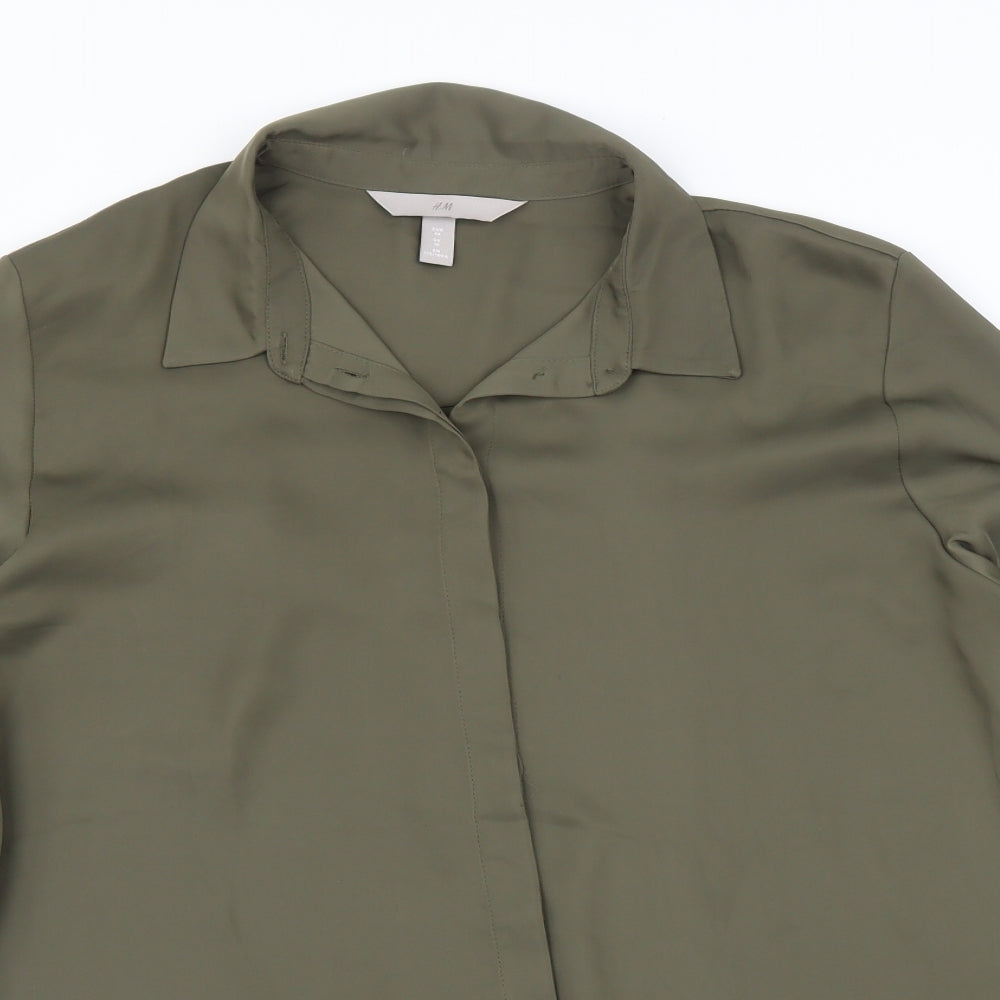 H&M Womens Green   Basic Blouse Size 16
