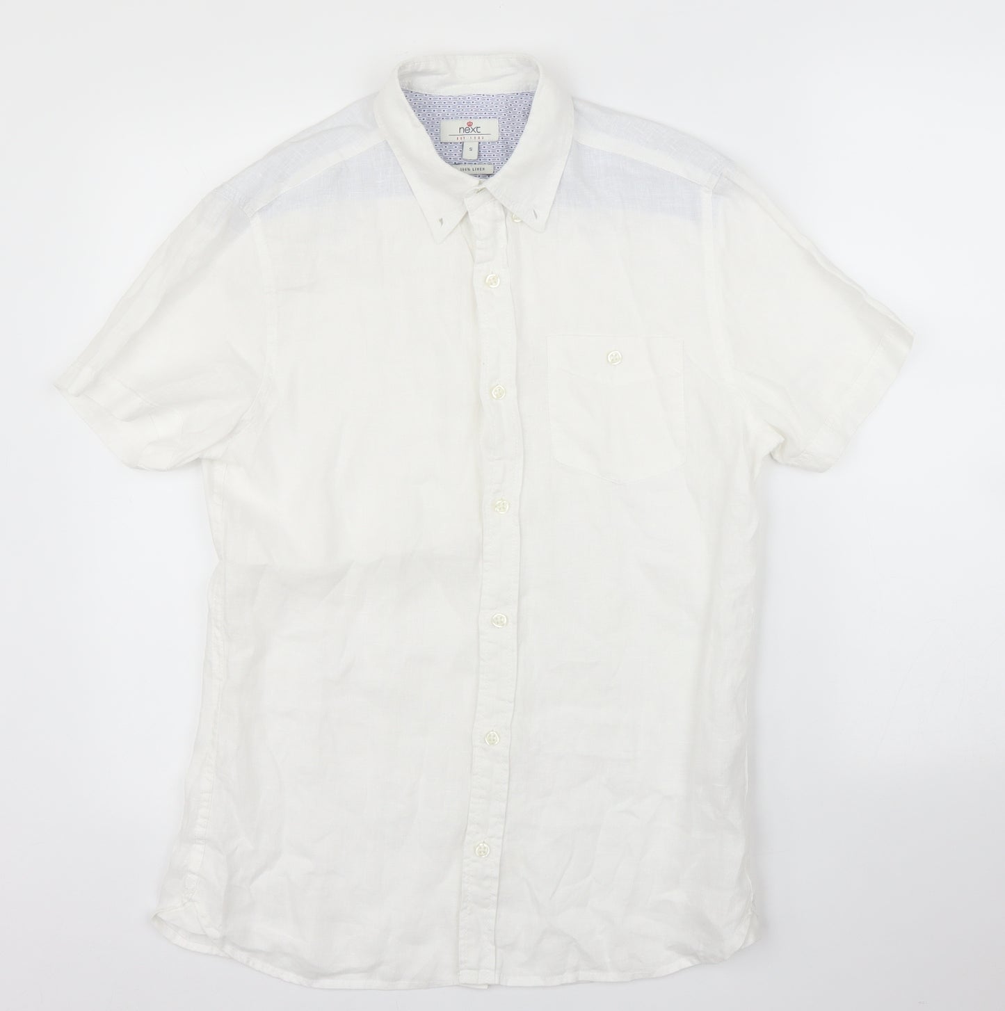NEXT Mens White    Button-Up Size S