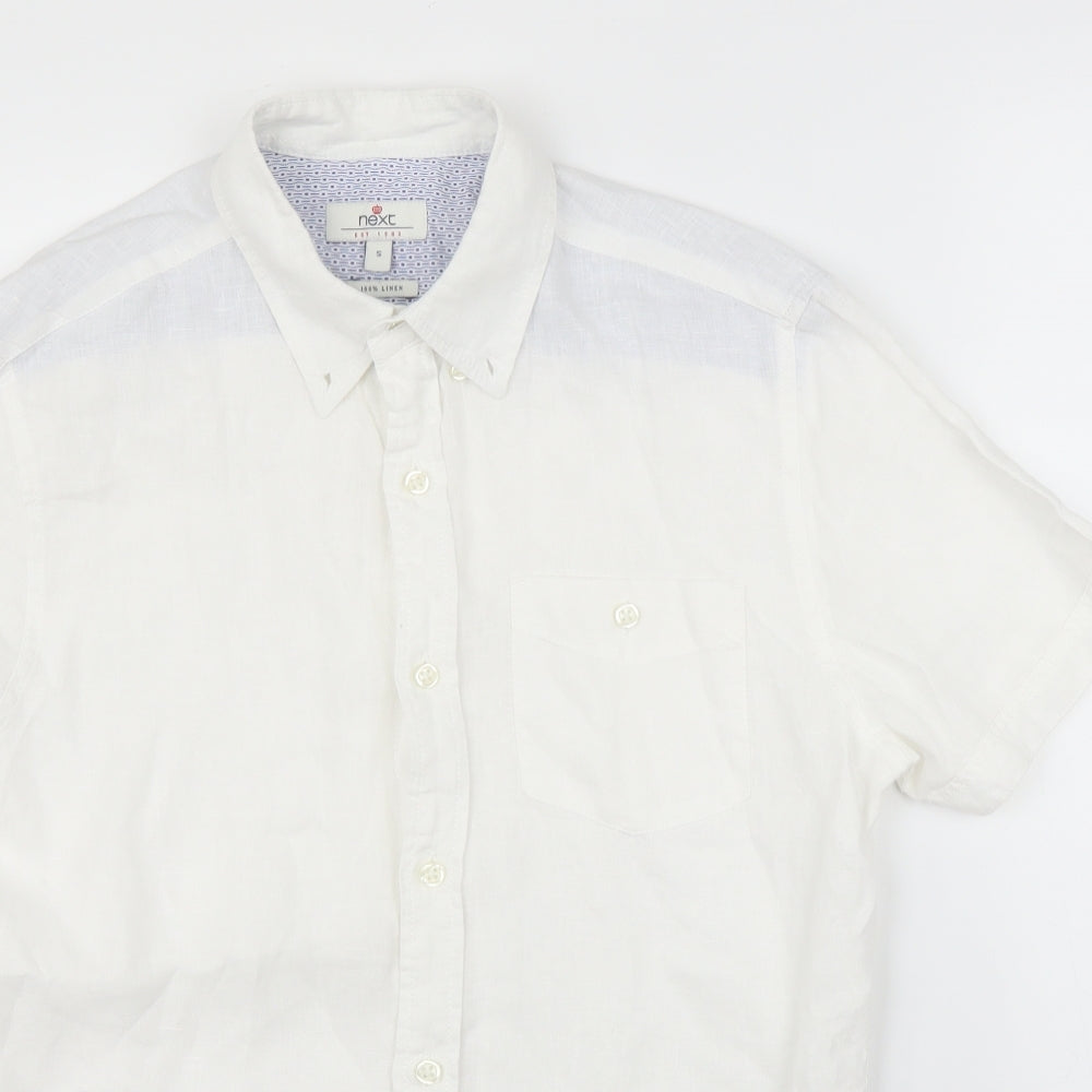 NEXT Mens White    Button-Up Size S